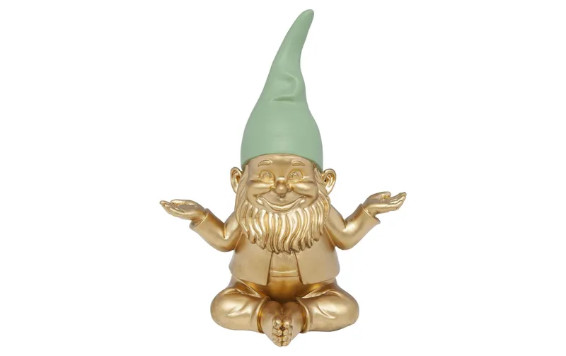 Kare Dekofigur Zwerg Meditation, Gold-verde