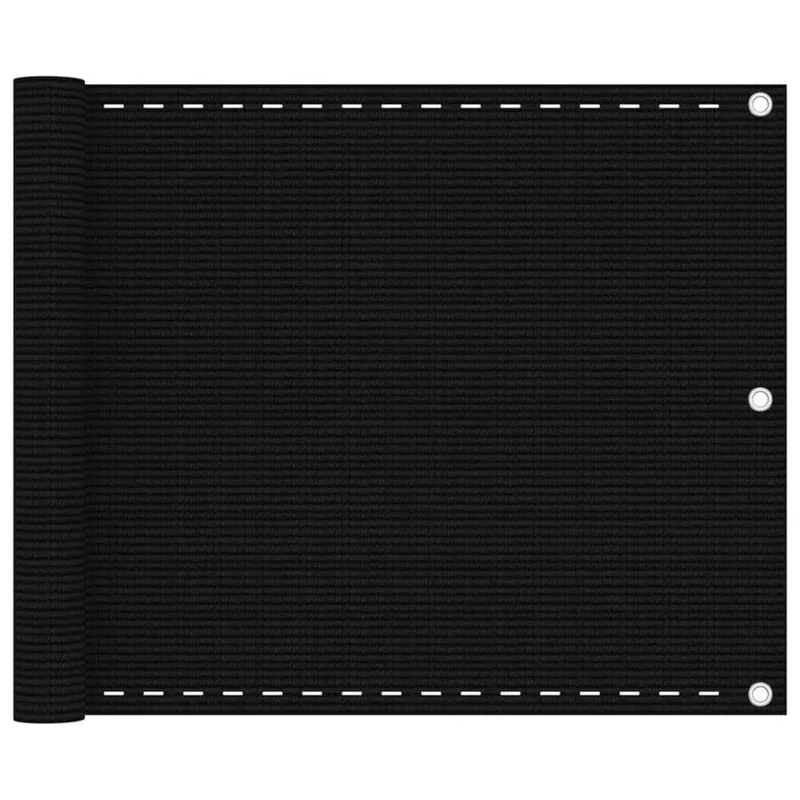 Balkon-Sichtschutz Schwarz 75x500 cm HDPE