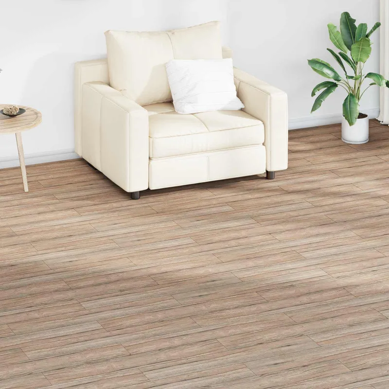 Planches de sol Chêne marron 5,02 m² 36 pièces PVC
