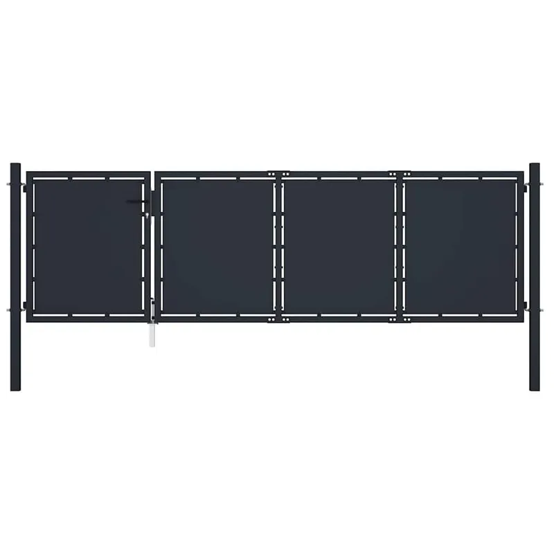 Portail de jardin en acier 350 x 75 cm anthracite