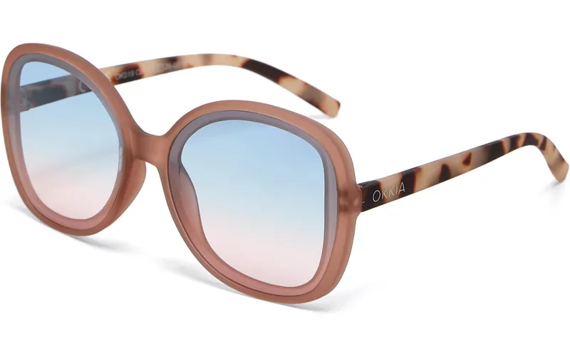 OKKIA Sonnenbrille Anna Pink Havana, Blue Pink Lens