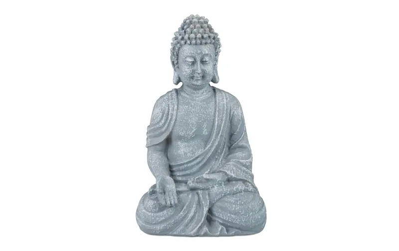 relaxdays Dekofigur Buddha grey