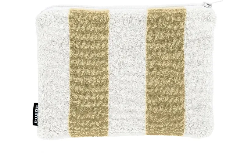 Kolma Necessaire Stripy 24 x 18.5 cm, Sand/blanc