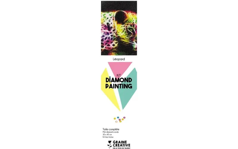 Graine Créative Bastelset Diamond Painting Leopard 30 x 40 cm