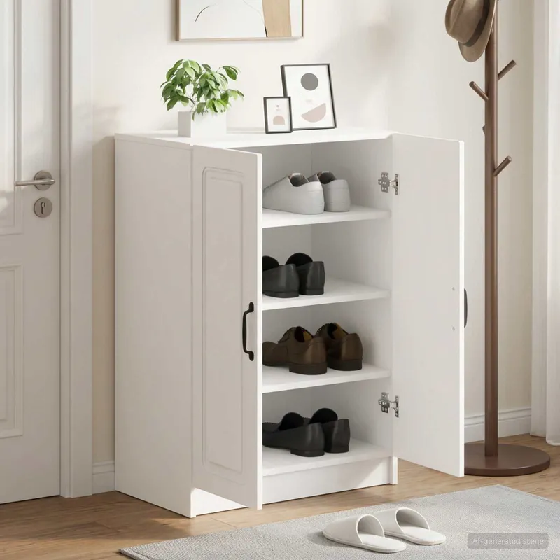 Schuhschrank UTRECHT 59,5 x 39,5 x 87 cm engineered wood white