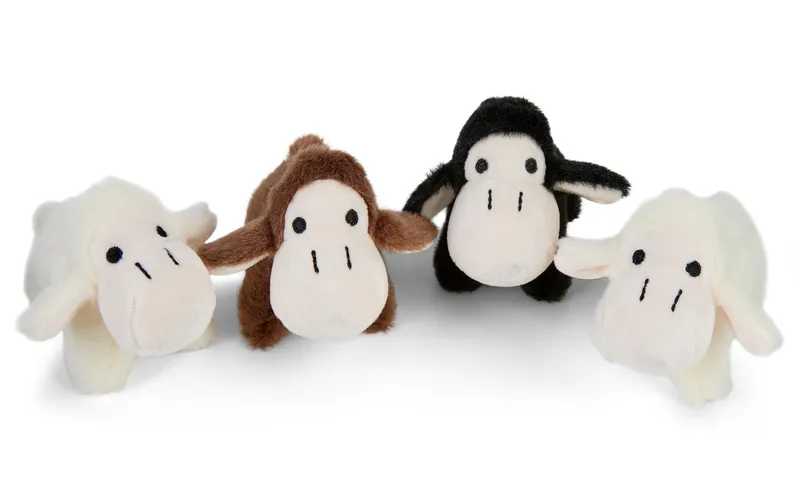 Mamanimals Kuscheltier Schaf Babys 4 pezzi 9 cm