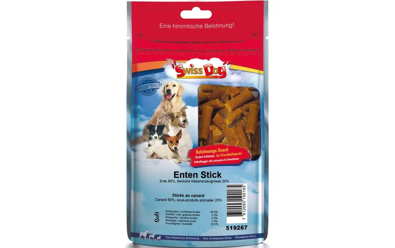 SwissDog Leckerli Enten Stick, 600 g