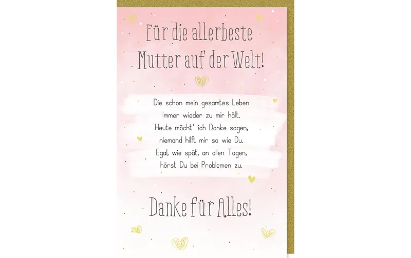brun + Company Glückwunschkarte Danke pour Alles 11.5 x 17 cm