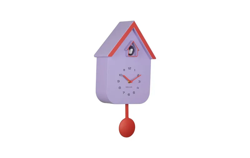 KARLSSON Wanduhr Dupla Color Cuckoo Soft Purple and Orange