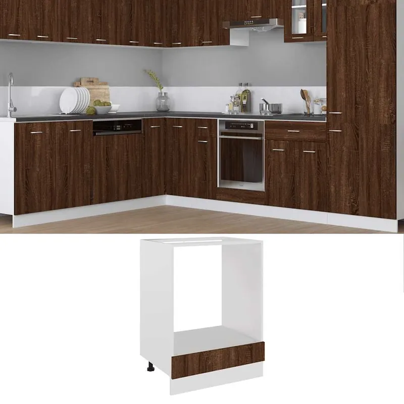 Herdumbauschrank Lyon brown Eichen-Optik 60x46x81,5 cm engineered wood