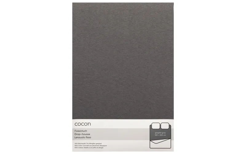 COCON Fixleintuch Jersey 180-200 x 200 cm, Graphit