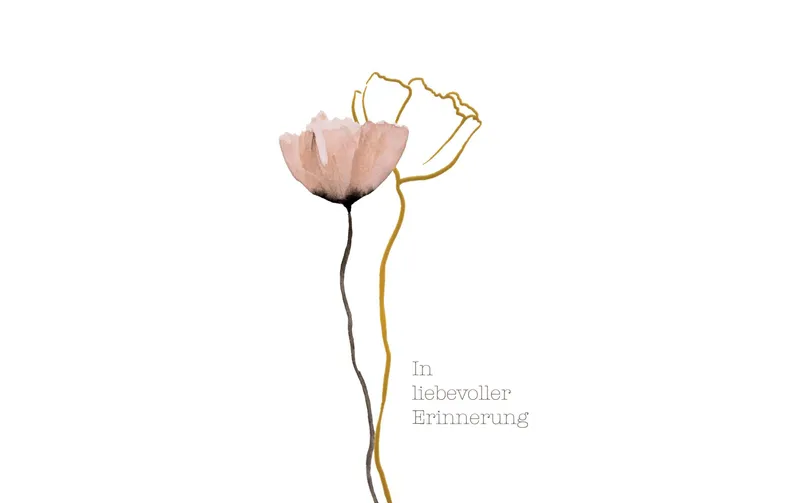 Cart Trauerkarte Blume 12 x 17 cm