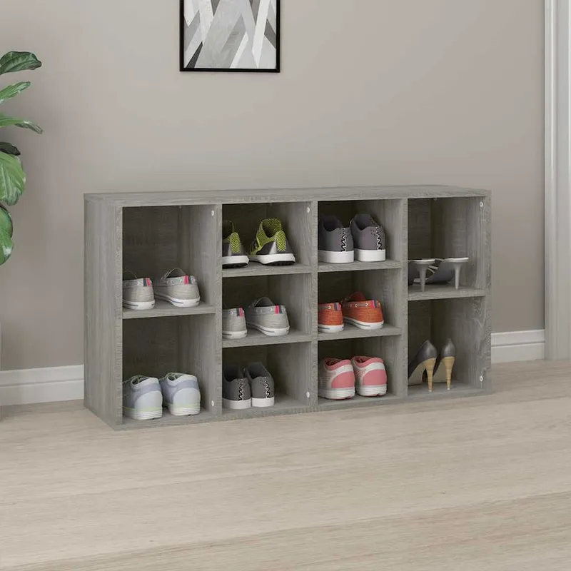 Schuhbank grigio Sonoma 103x30x55 cm derivato del legno