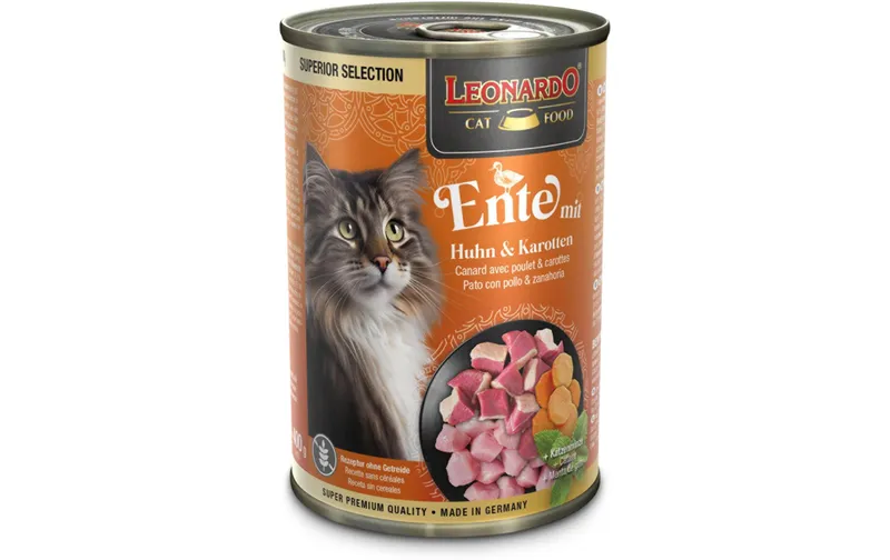 Leonardo Cat Food Nassfutter Superior Selection Ente, 400 g