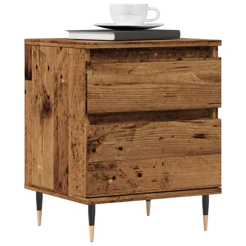 Nachttische 2 Stk. Altholz-Optik 40x35x50 cm derivato del legno