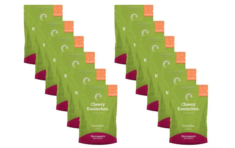 Herrmann's Nassfutter Kaninchen und Käse 12 x 100 g