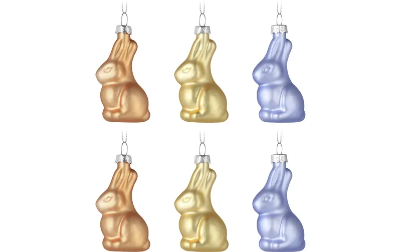 EGLO Aufhänger Hase Fintry 6 pezzi, Aprikose, Gelb, Lavendel