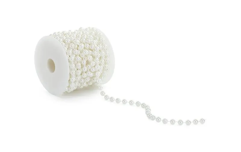 Partydeco Perlenkette, 0.8 x 1000 cm, white