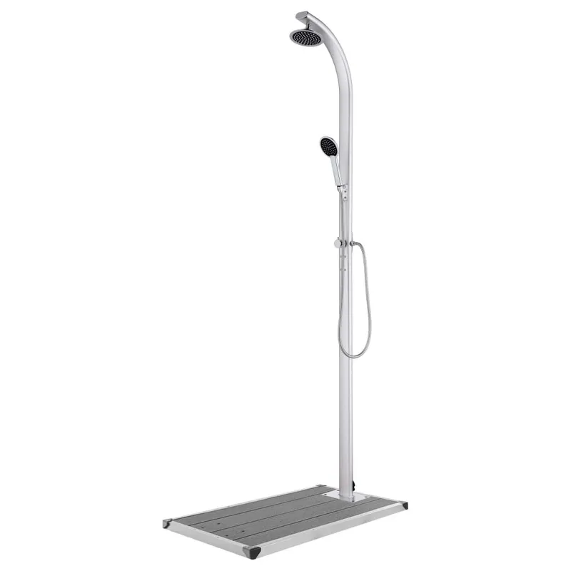 Gartendusche mit grigioer Bodenplatte 220 cm Aluminium