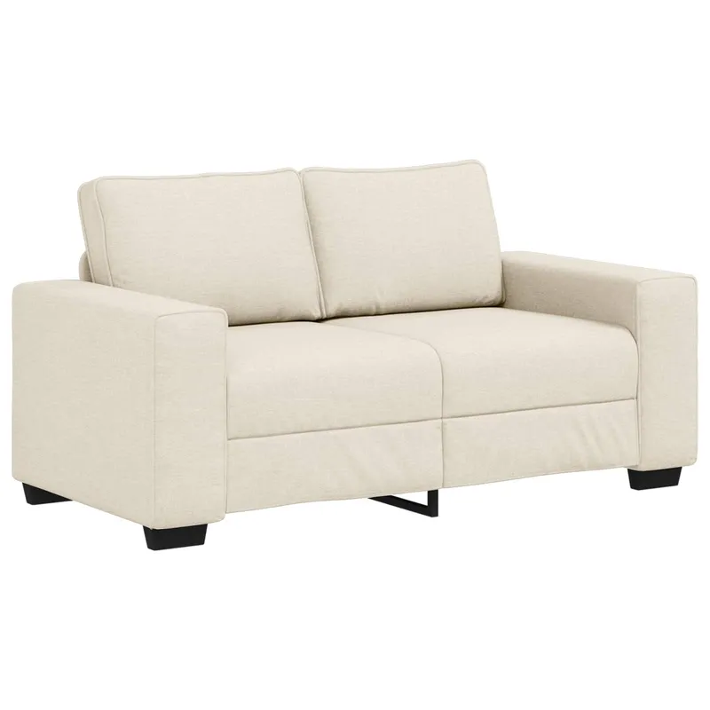 2-Sitzer Sofa Beige 160 cm Leinenmischgewebe