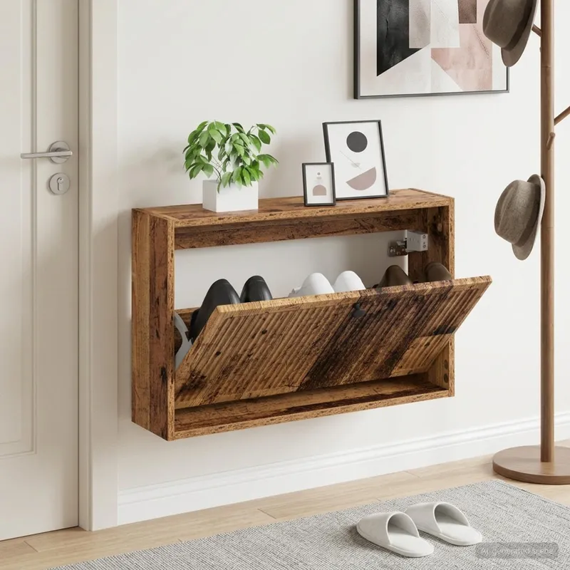Cabinet à chaussures mural EDE 71 x 17 x 43 cm Bois ancien