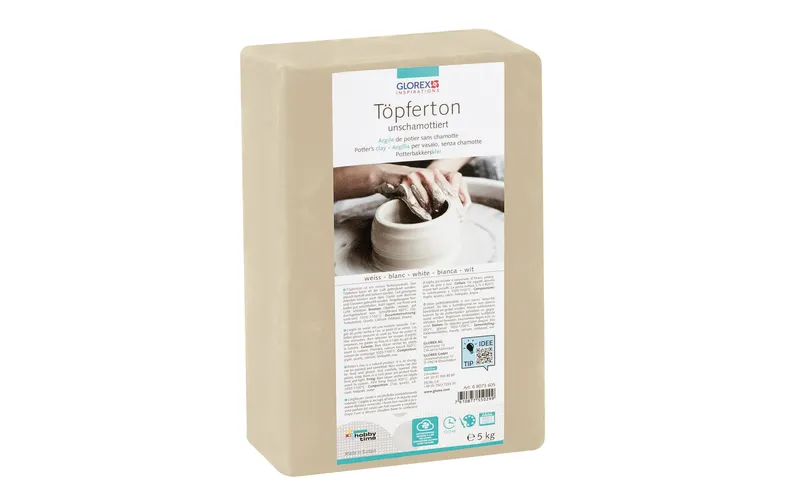 Glorex Töpferton 5 kg blanc