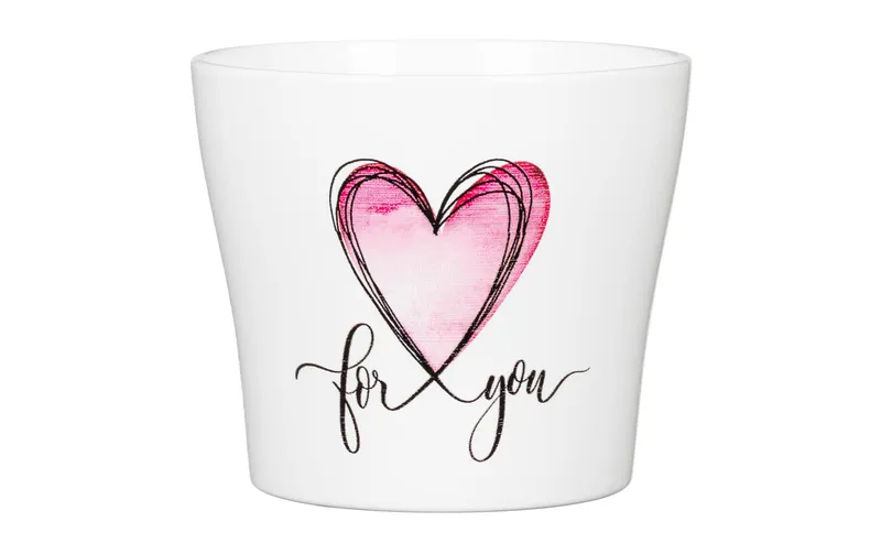 scheurich Blumentopf With Love 15.2 cm, white/Rosa