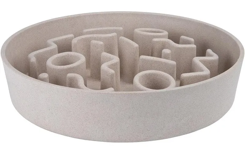 District 70 Bambusnapf Bamboo Dog Slow Feeder Ø 28 cm, Creme-blanc