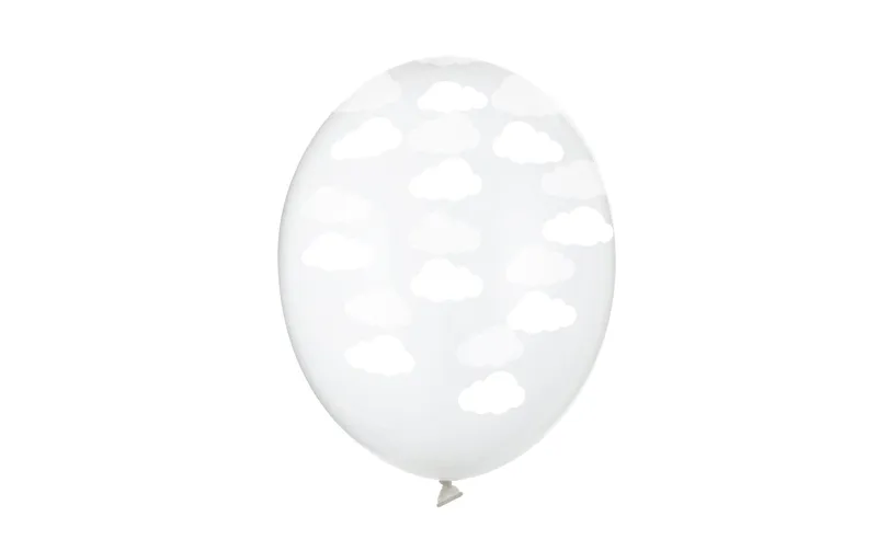 Partydeco Luftballon Wolken transparent/blanc Ø 30 cm, 6 pièces