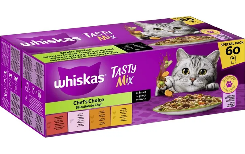 Whiskas Nassfutter Tasty Mix Chef's Choice in Sauce 60 x 85 g
