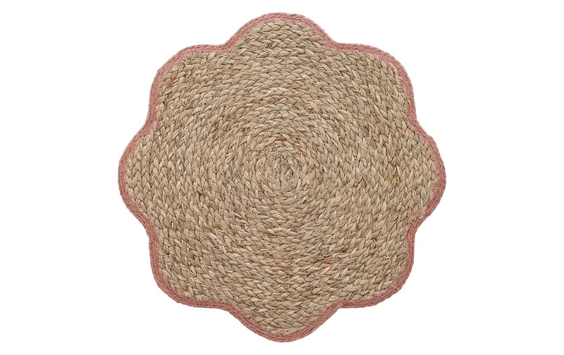Zeller Present Tischset Blumen-Geflecht Seegras ø 38 cm, bianco