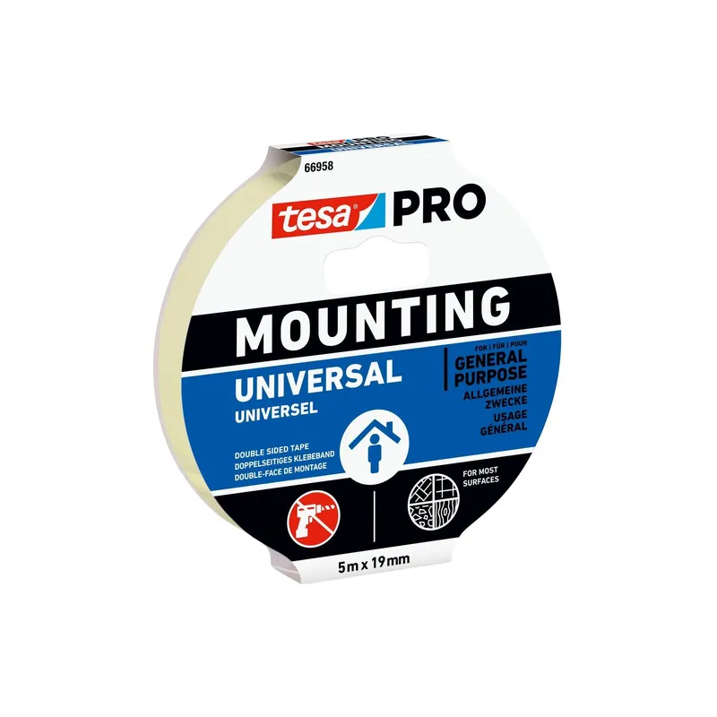 tesa Universal 66958 19 mm x 5 m, Weiss