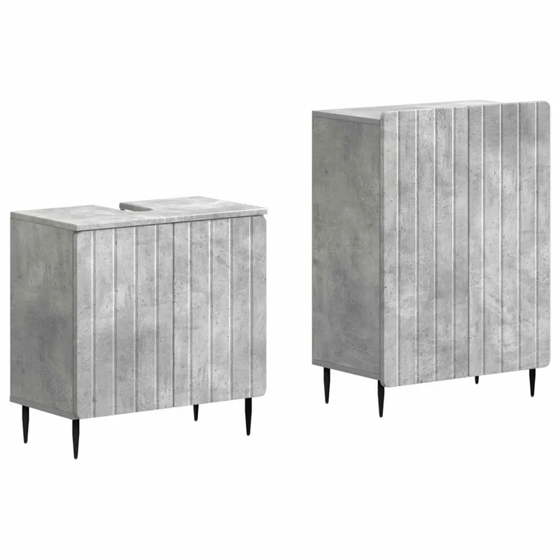 Ensemble de 2 meubles de salle de bain ZWOLLE Gris béton