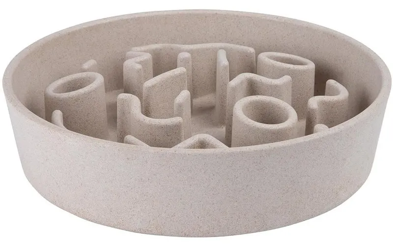 District 70 Bambusnapf Bamboo Dog Slow Feeder Ø 21 cm, Creme-bianco