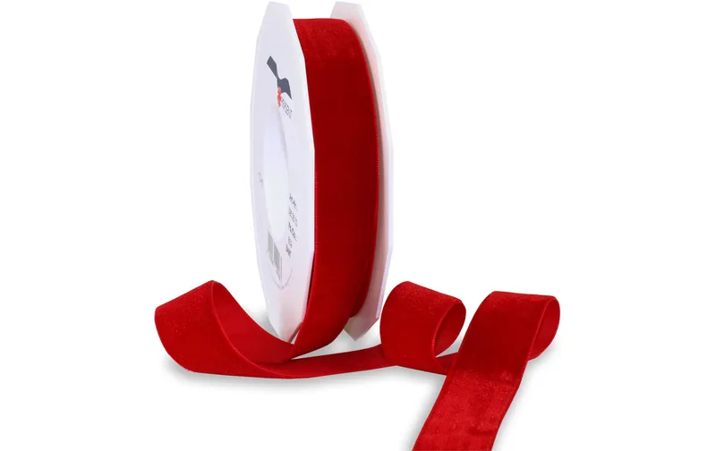 Pattberg Geschenkband Samt 25 mm x 10 m, rosso