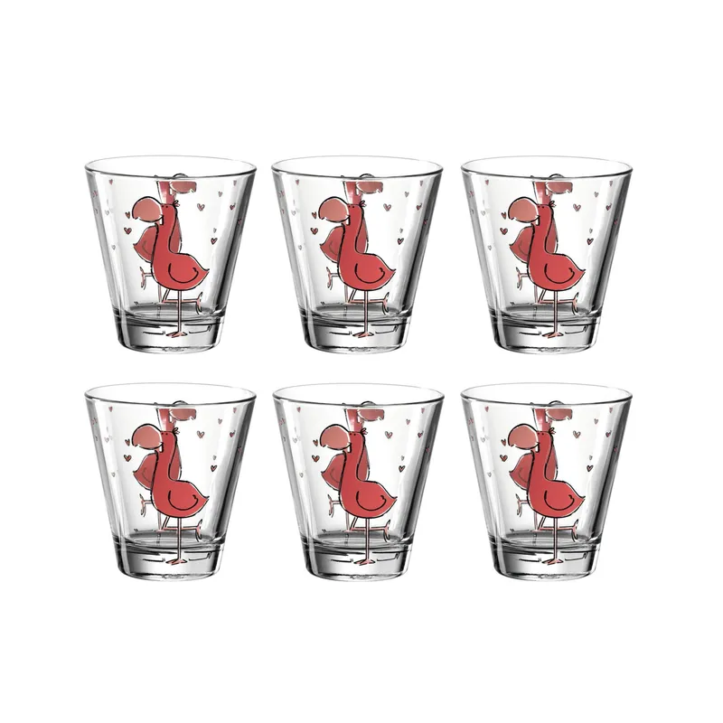 LEONARDO Kindertrinkglas Bambini Flamingo, 215 ml, 6 Stück