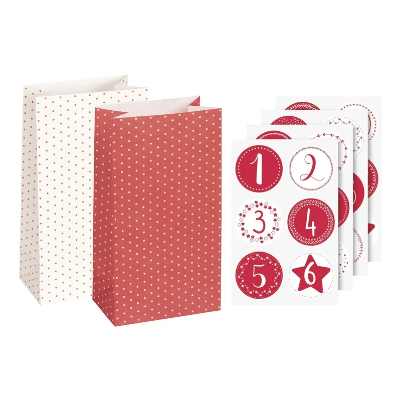 Calendrier d'aventHeyda Set 18 x 9,7 x 6 cm, Rouge/Bébé