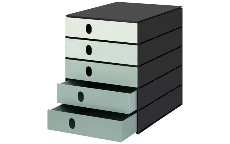 Styro Schubladenbox styroval pro color flow 5 Schubladen, verde