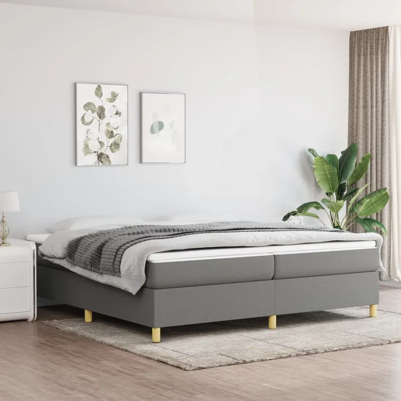 Boxspringbettgestell Dunkelgrau 200x200 cm Stoff