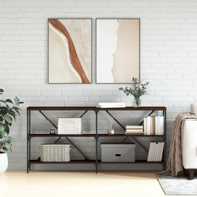tavolo consolle marrone Eichen-Optik 160x30x75 cm derivato del legno
