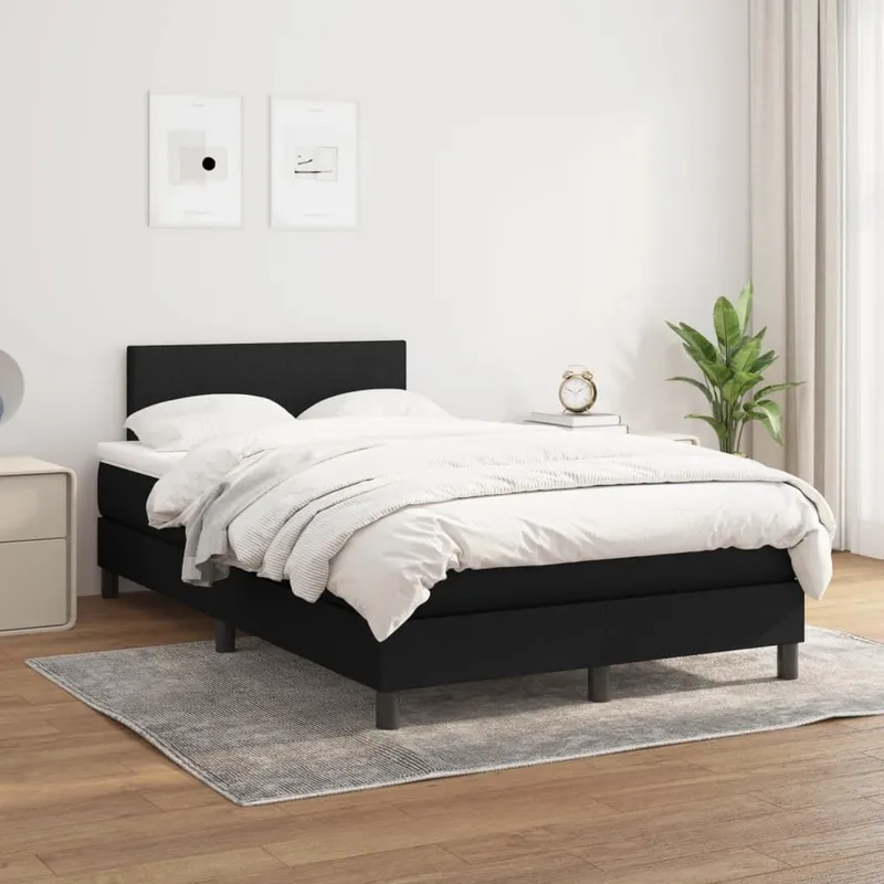 letto boxspring mit Matratze nero 120x200 cm tessuto