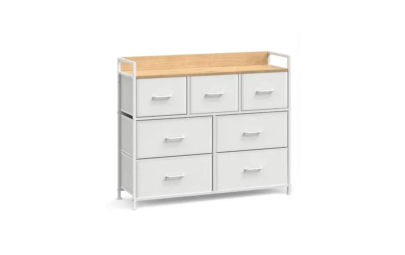 Songmics commode avec 7 tiroirs 98 x 85 cm, blanc