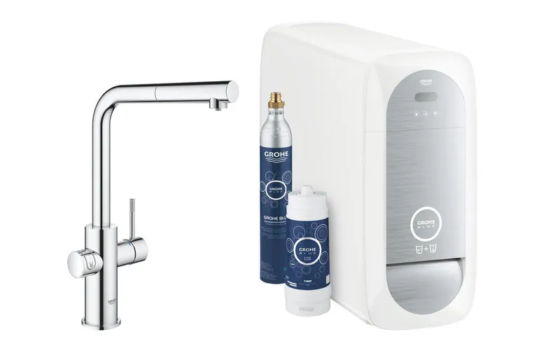 GROHE Küchenarmatur Blue Home L-Auslauf, Starter Kit, Chrom