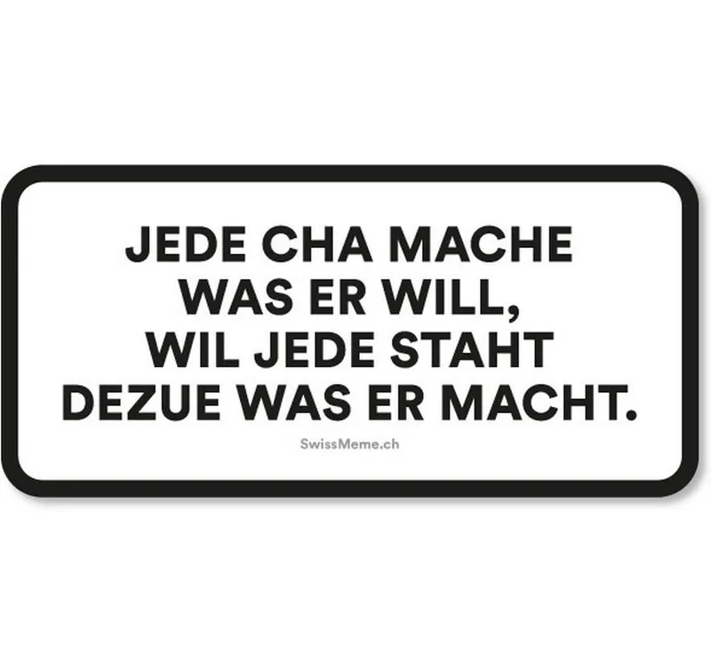 Swissmeme Sticker Jede cha mache was er will