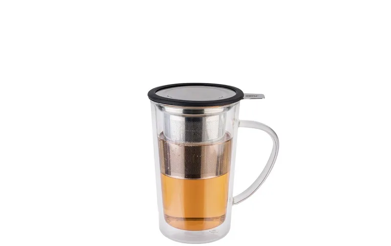 GEFU Tee-Set Mira 235 ml, transparent/noir/Silber