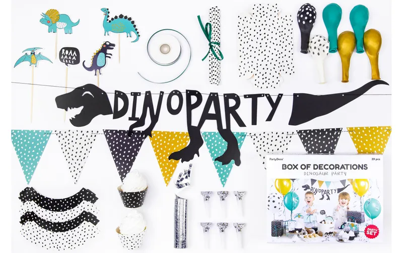 Partydeco Partyset Dino Party 10-teilig, Mehfarbig