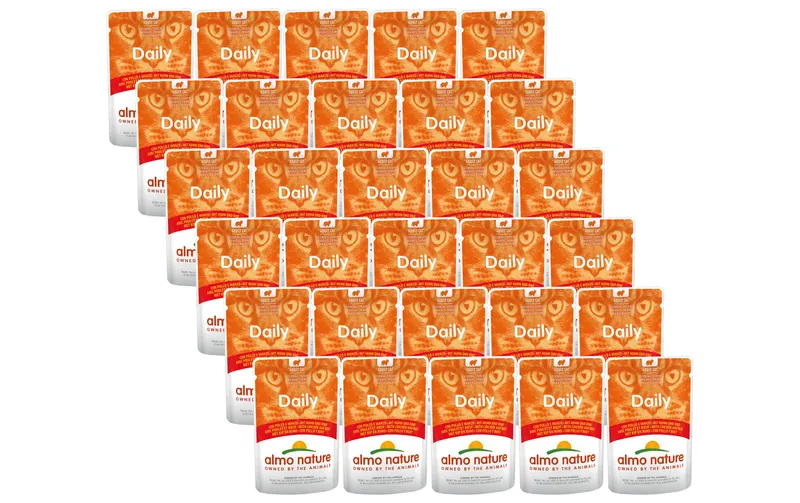Almo Nature Nassfutter Daily con Huhn e Rind, 30 x 70 g