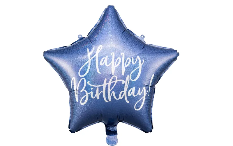 Partydeco Folienballon Happy Birthday blue