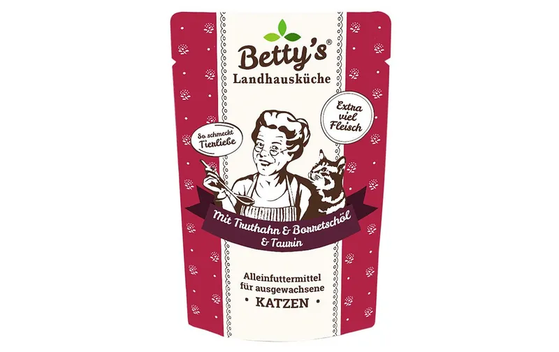 Betty's Landhausküche Nassfutter Truthahn mit Borretschöl, 100 g