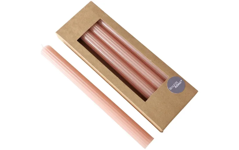 Boltze Stabkerze Classic 4-er Set, Hellrosa